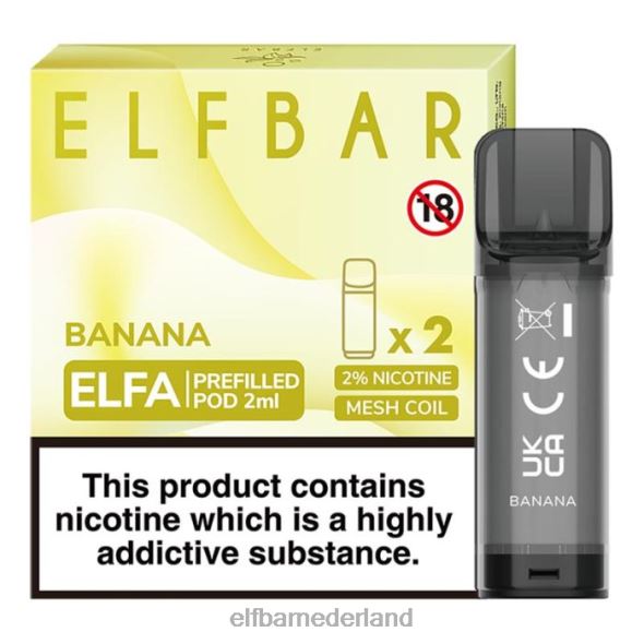 elfbar elfa voorgevulde capsule - 2 ml - 20 mg (2 stuks) banaan D8TJV105